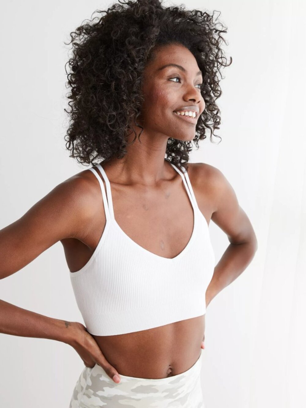 NWT Aerie Superchill Seamless Strappy Padded Bralette White M